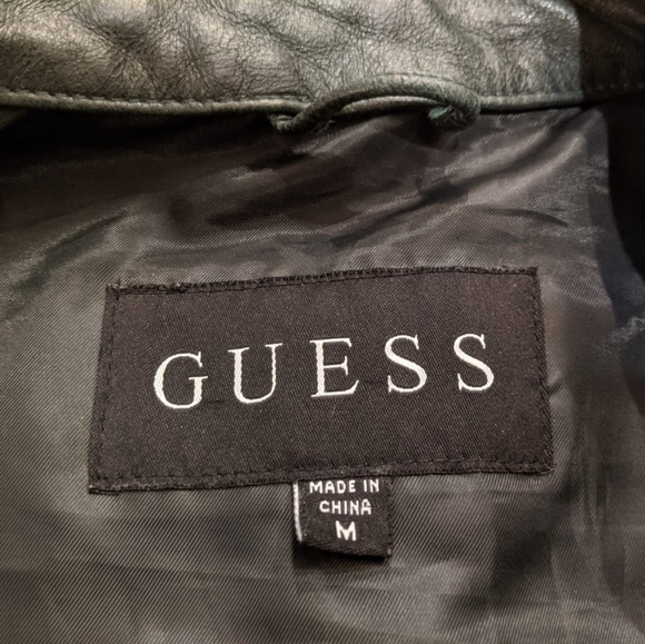 ❗PRICE ⬇️❗Guess Dark Green Leather Jacket - Picture 2 of 8